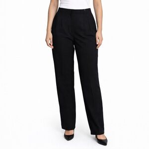 ZARA Women Black Tailored Dress Pants Size L Stretch Office Career Trousers